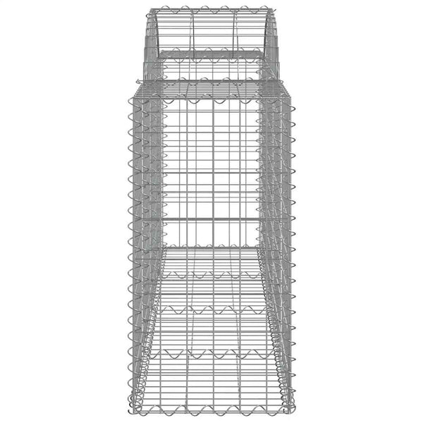 Gabionen mit Hochbogen 13 Stk. 200x50x80/100cm Verzinktes Eisen