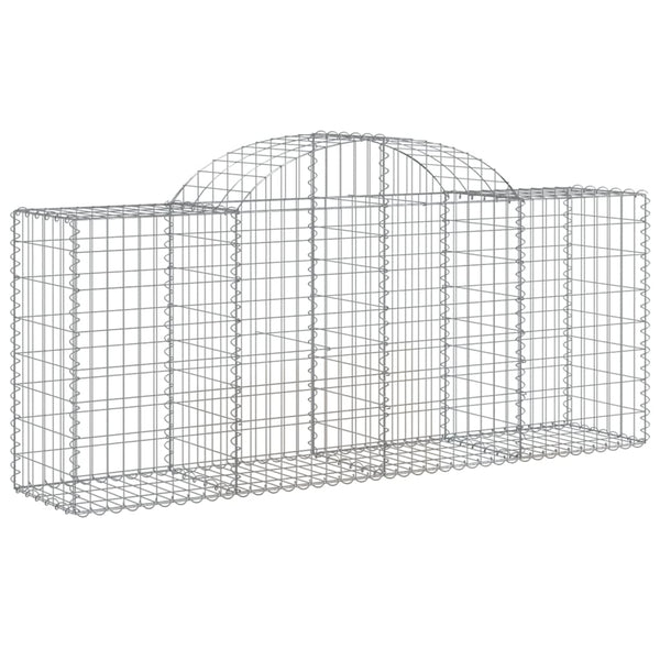 Gabionen mit Hochbogen 18 Stk. 200x50x80/100cm Verzinktes Eisen