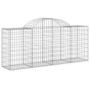 Gabionen mit Hochbogen 20 Stk. 200x50x80/100cm Verzinktes Eisen