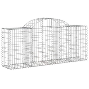 Gabionen mit Hochbogen 25 Stk. 200x50x80/100cm Verzinktes Eisen