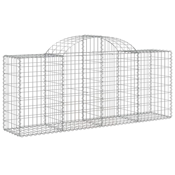 Gabionen mit Hochbogen 25 Stk. 200x50x80/100cm Verzinktes Eisen