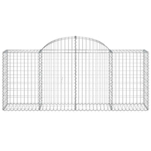 Gabionen mit Hochbogen 25 Stk. 200x50x80/100cm Verzinktes Eisen