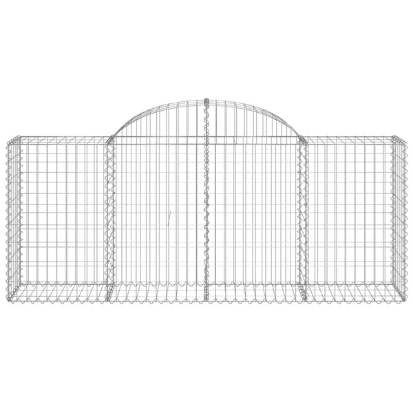 Gabionen mit Hochbogen 25 Stk. 200x50x80/100cm Verzinktes Eisen