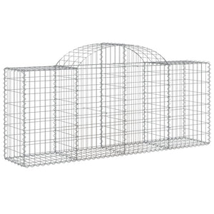 Gabionen mit Hochbogen 40 Stk. 200x50x80/100cm Verzinktes Eisen