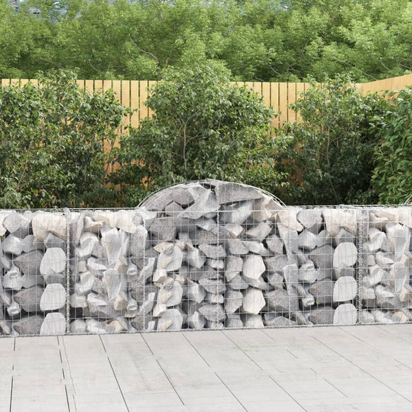 Gabionen mit Hochbogen 40 Stk. 200x50x80/100cm Verzinktes Eisen