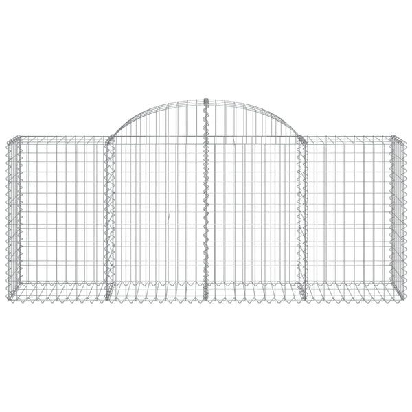 Gabionen mit Hochbogen 50 Stk. 200x50x80/100cm Verzinktes Eisen