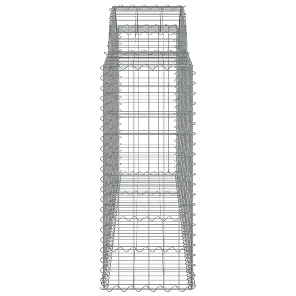 Gabionen mit Hochbogen 3 Stk. 200x50x100/120cm Verzinktes Eisen