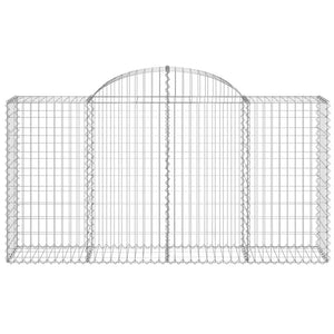 Gabionen mit Hochbogen 4 Stk. 200x50x100/120cm Verzinktes Eisen