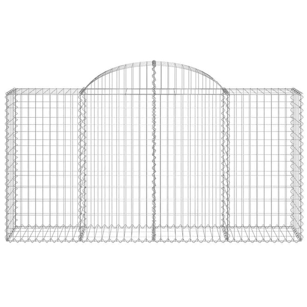 Gabionen mit Hochbogen 4 Stk. 200x50x100/120cm Verzinktes Eisen