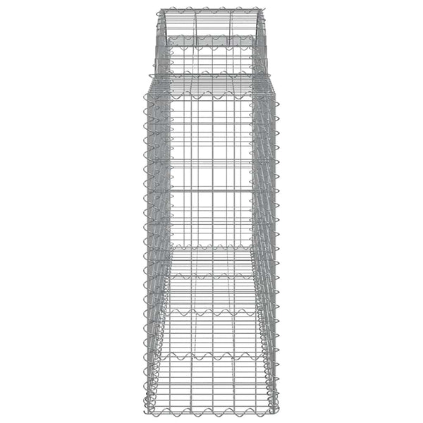 Gabionen mit Hochbogen 4 Stk. 200x50x100/120cm Verzinktes Eisen