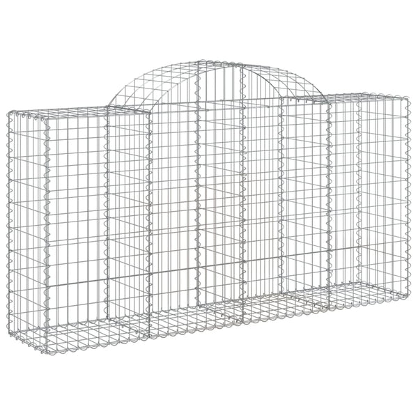 Gabionen mit Hochbogen 5 Stk. 200x50x100/120cm Verzinktes Eisen