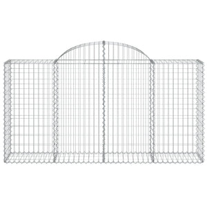 Gabionen mit Hochbogen 5 Stk. 200x50x100/120cm Verzinktes Eisen