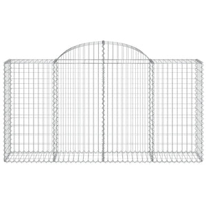 Gabionen mit Hochbogen 7 Stk. 200x50x100/120cm Verzinktes Eisen