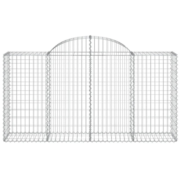 Gabionen mit Hochbogen 7 Stk. 200x50x100/120cm Verzinktes Eisen