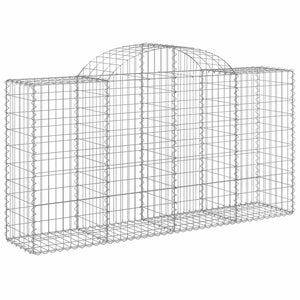 Gabionen mit Hochbogen 8 Stk. 200x50x100/120cm Verzinktes Eisen