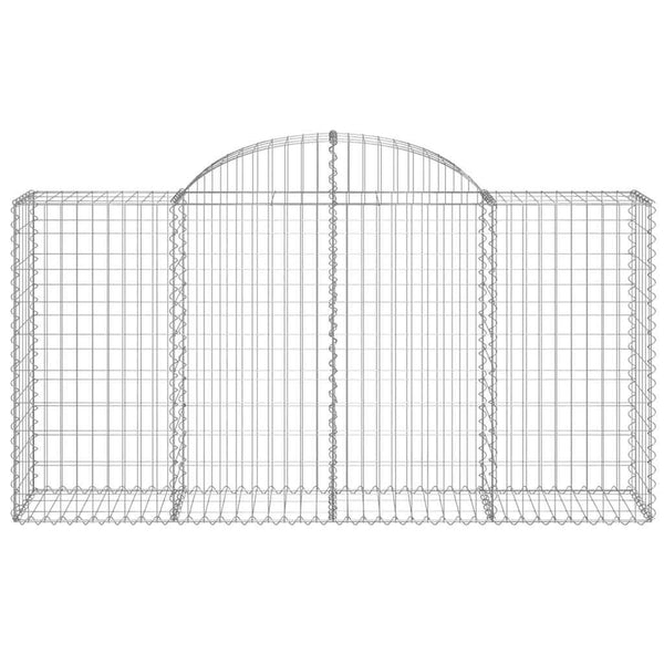 Gabionen mit Hochbogen 8 Stk. 200x50x100/120cm Verzinktes Eisen