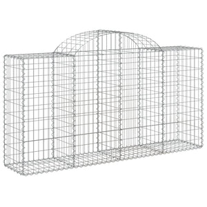 Gabionen mit Hochbogen 15 Stk 200x50x100/120cm Verzinktes Eisen