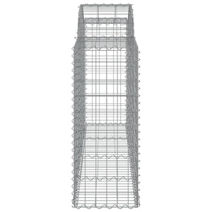 Gabionen mit Hochbogen 15 Stk 200x50x100/120cm Verzinktes Eisen