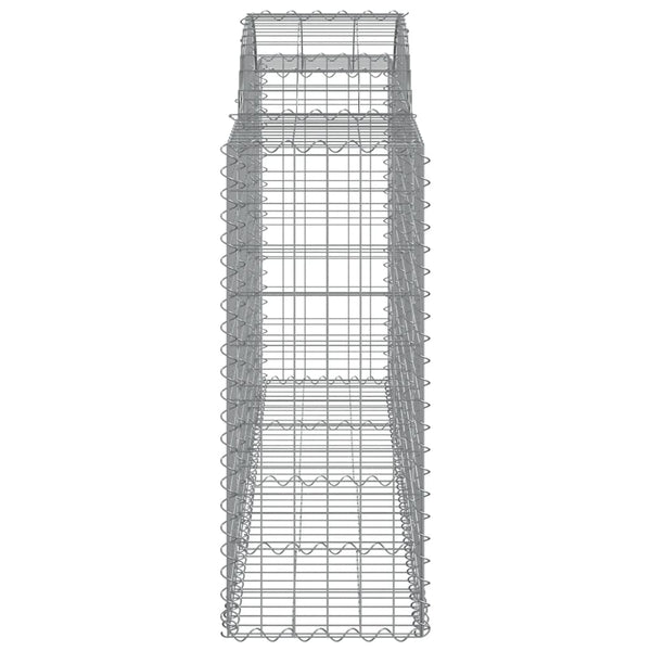 Gabionen mit Hochbogen 15 Stk 200x50x100/120cm Verzinktes Eisen
