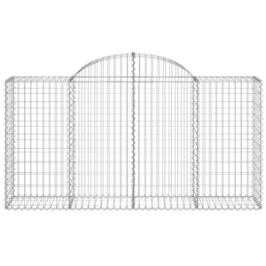 Gabionen mit Hochbogen 18 Stk 200x50x100/120cm Verzinktes Eisen
