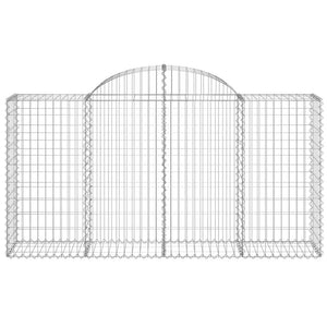 Gabionen mit Hochbogen 40 Stk 200x50x100/120cm Verzinktes Eisen