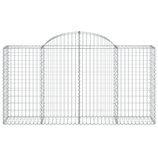 Gabionen mit Hochbogen 50 Stk 200x50x100/120cm Verzinktes Eisen