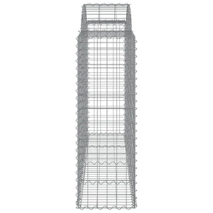Gabionen mit Hochbogen 2 Stk. 200x50x120/140cm Verzinktes Eisen