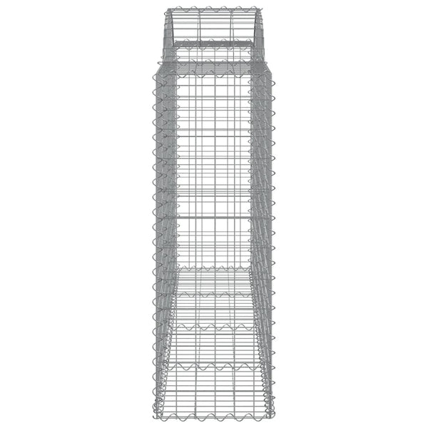 Gabionen mit Hochbogen 2 Stk. 200x50x120/140cm Verzinktes Eisen