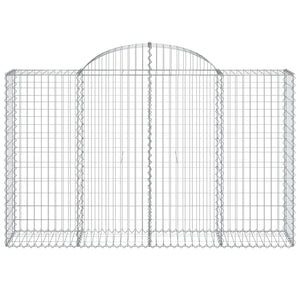 Gabionen mit Hochbogen 5 Stk. 200x50x120/140cm Verzinktes Eisen