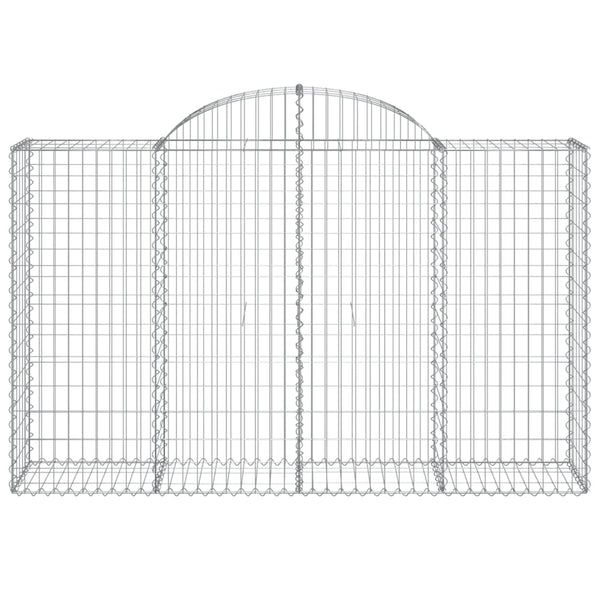 Gabionen mit Hochbogen 5 Stk. 200x50x120/140cm Verzinktes Eisen