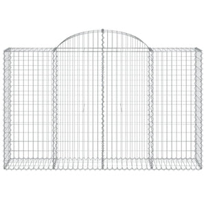 Gabionen mit Hochbogen 6 Stk. 200x50x120/140cm Verzinktes Eisen