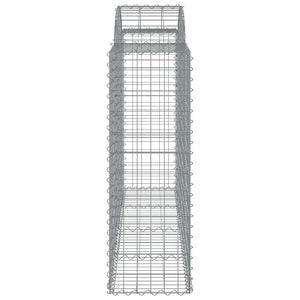Gabionen mit Hochbogen 8 Stk. 200x50x120/140cm Verzinktes Eisen
