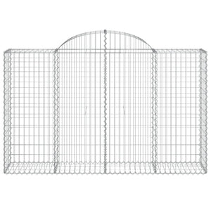 Gabionen mit Hochbogen 9 Stk. 200x50x120/140cm Verzinktes Eisen