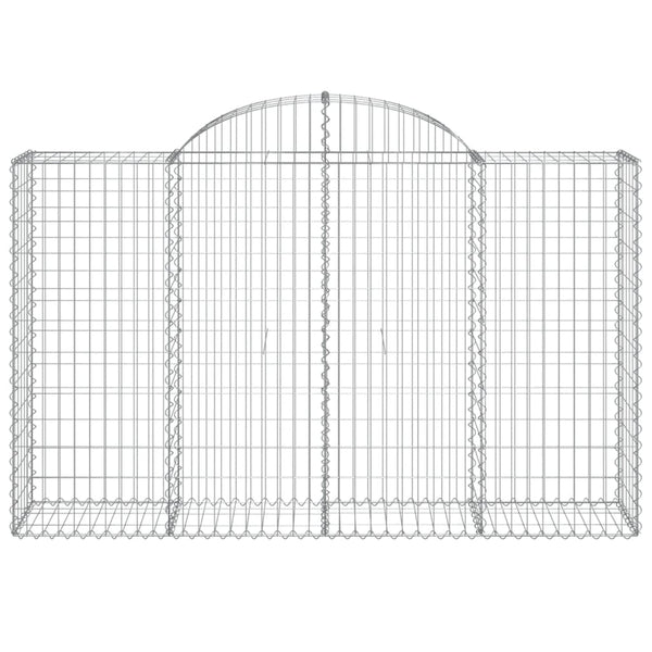 Gabionen mit Hochbogen 10Stk. 200x50x120/140cm Verzinktes Eisen