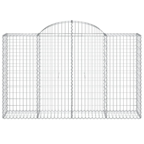Gabionen mit Hochbogen 18Stk. 200x50x120/140cm Verzinktes Eisen