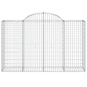 Gabionen mit Hochbogen 20Stk. 200x50x120/140cm Verzinktes Eisen