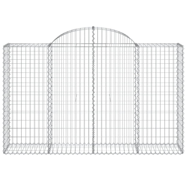 Gabionen mit Hochbogen 20Stk. 200x50x120/140cm Verzinktes Eisen