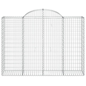 Gabionen mit Hochbogen 2 Stk. 200x50x140/160cm Verzinktes Eisen