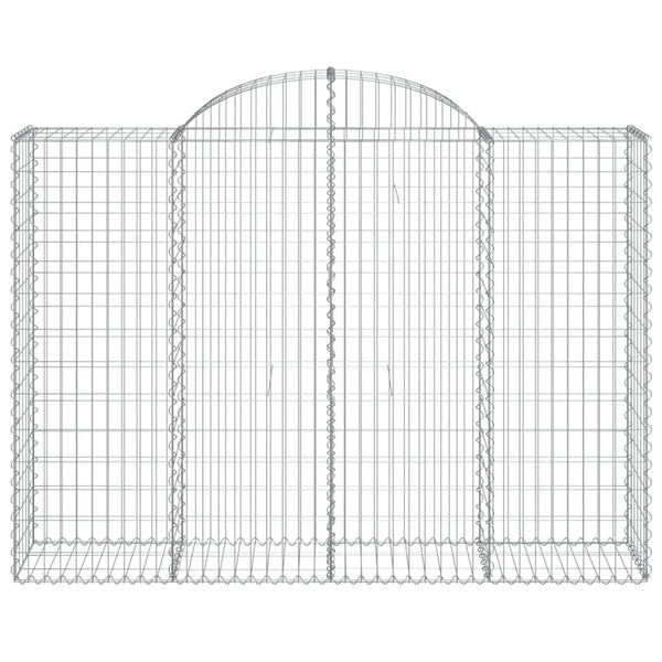 Gabionen mit Hochbogen 2 Stk. 200x50x140/160cm Verzinktes Eisen