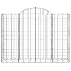 Gabionen mit Hochbogen 5 Stk. 200x50x140/160cm Verzinktes Eisen