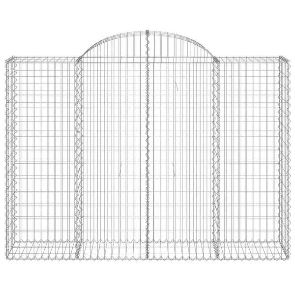 Gabionen mit Hochbogen 5 Stk. 200x50x140/160cm Verzinktes Eisen