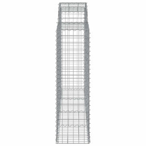 Gabionen mit Hochbogen 5 Stk. 200x50x140/160cm Verzinktes Eisen