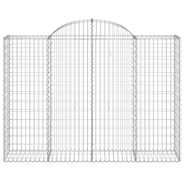 Gabionen mit Hochbogen 6 Stk. 200x50x140/160cm Verzinktes Eisen
