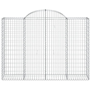 Gabionen mit Hochbogen 7 Stk. 200x50x140/160cm Verzinktes Eisen