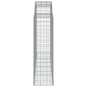 Gabionen mit Hochbogen 7 Stk. 200x50x140/160cm Verzinktes Eisen