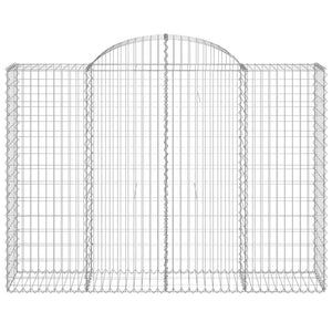 Gabionen mit Hochbogen 10Stk. 200x50x140/160cm Verzinktes Eisen