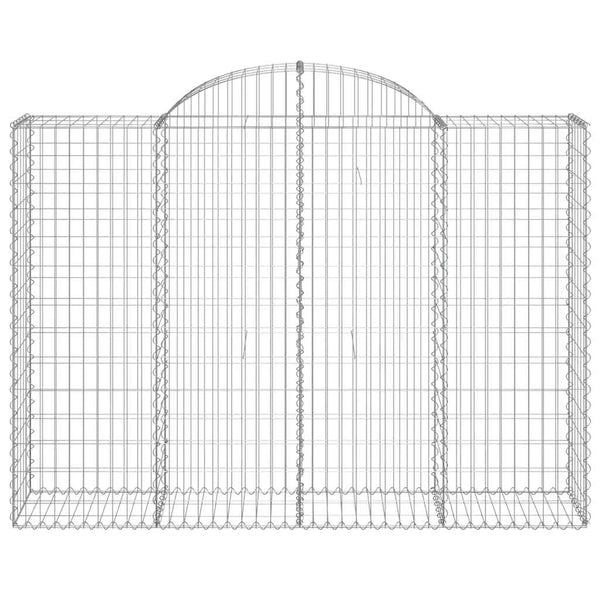 Gabionen mit Hochbogen 10Stk. 200x50x140/160cm Verzinktes Eisen