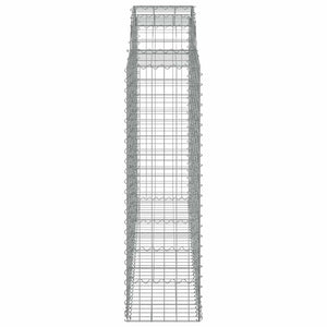 Gabionen mit Hochbogen 10Stk. 200x50x140/160cm Verzinktes Eisen