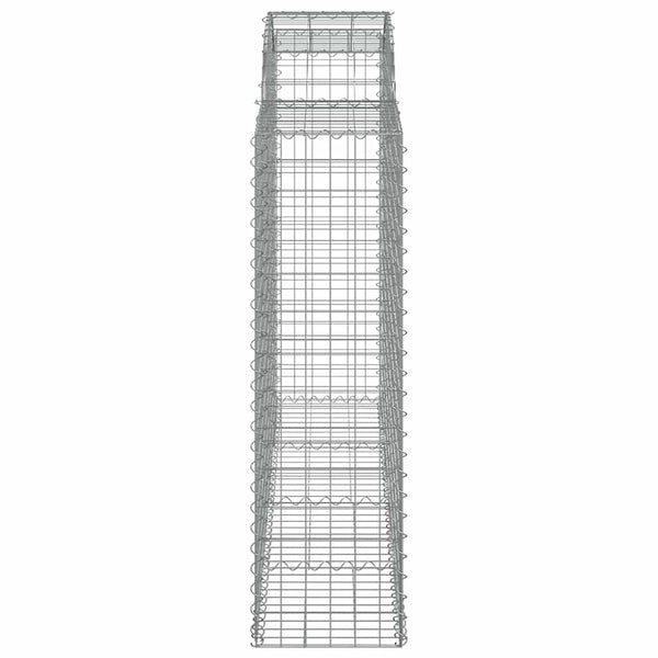 Gabionen mit Hochbogen 10Stk. 200x50x140/160cm Verzinktes Eisen