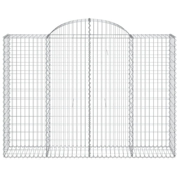 Gabionen mit Hochbogen 11Stk. 200x50x140/160cm Verzinktes Eisen